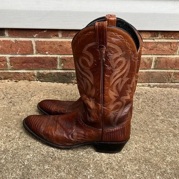 Dan Post | Tobacco Brown Leather Mens Cowboy Western Boots Size 12 - Picture 2 of 6